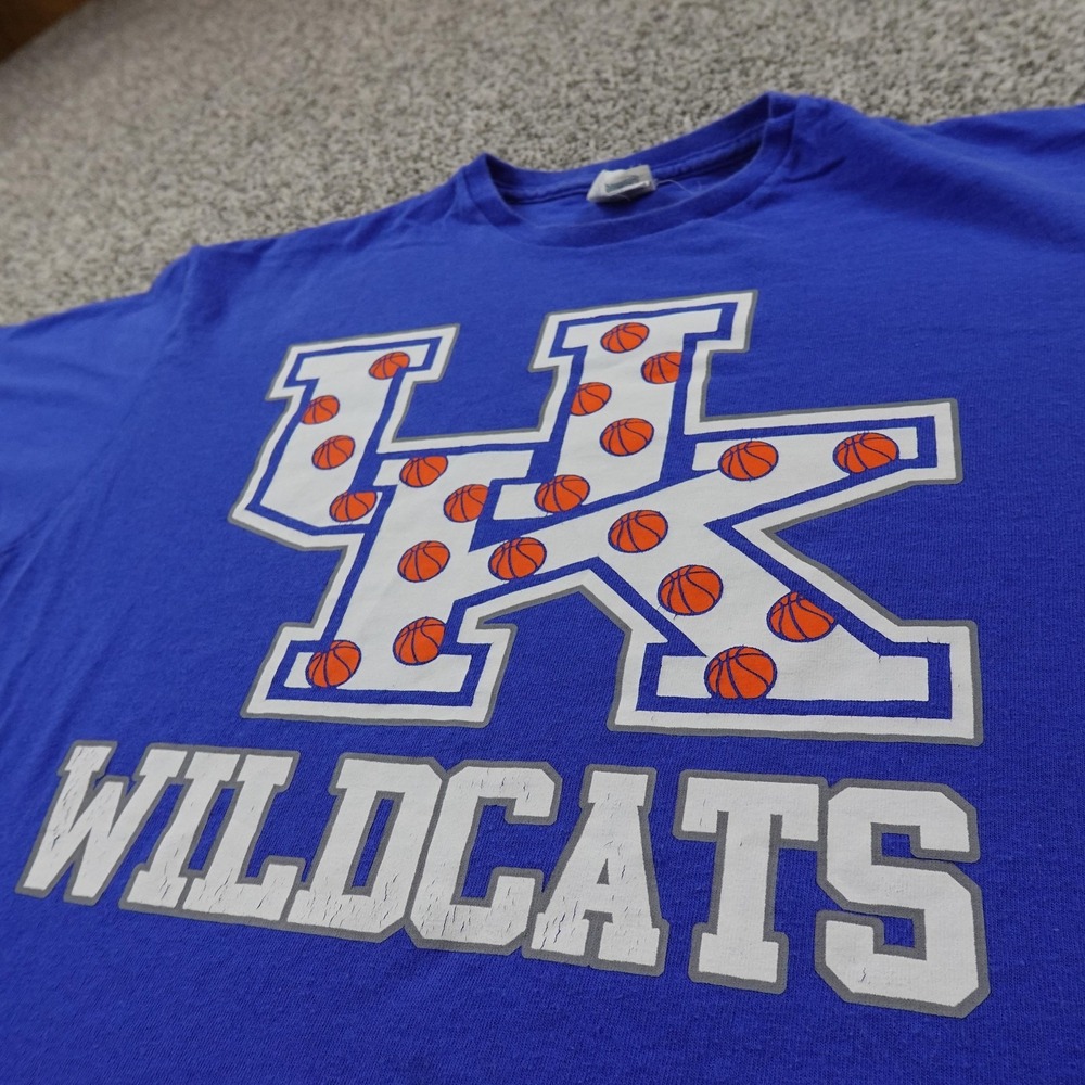 Kentucky Wildcats Shirt Mens L Blue Graphic Logo NCAA Basketball UK KY College